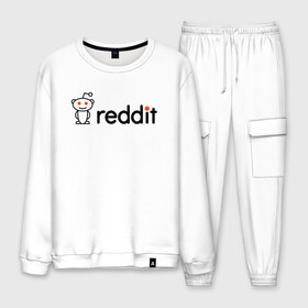 Мужской костюм хлопок с принтом REDDIT / РЕДДИТ / ЛОГОТИП в Ухте, 100% хлопок | на свитшоте круглая горловина, мягкая резинка по низу. Брюки заужены к низу, на них два вида карманов: два “обычных” по бокам и два объемных, с клапанами, расположенные ниже линии бедра. Брюки с мягкой трикотажной резинкой на поясе и по низу штанин. В поясе для дополнительного комфорта — широкие завязки | forum | logo. | memeeconomy | memes | reddit | the button | лого | логотип | мемы | реддит | редит | социальная сеть | тайный санта | форум