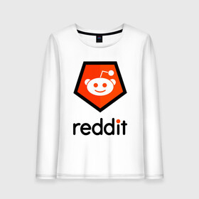 Женский лонгслив хлопок с принтом REDDIT / РЕДДИТ / ЛОГОТИП в Ухте, 100% хлопок |  | forum | logo | memeeconomy | memes | reddit | the button | лого | логотип | мемы | подписчики | реддит | редит | сабреддит. | социальная сеть | тайный санта | форум