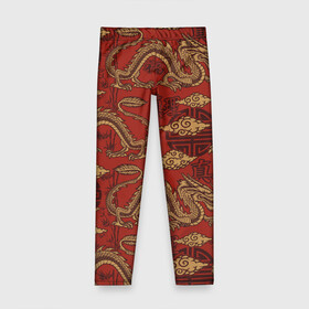 Детские леггинсы 3D с принтом Дракон в Ухте, полиэстер 85%, спандекс 15% | эластичный пояс, зауженный крой | cloud | dragon | дракон | иероглиф | мифология | облако