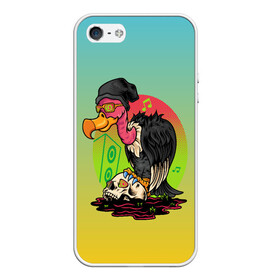 Чехол для iPhone 5/5S матовый с принтом птица падальщик гриф меломан в Ухте, Силикон | Область печати: задняя сторона чехла, без боковых панелей | гриф | меломан | музыкант | падальщик | птица | череп