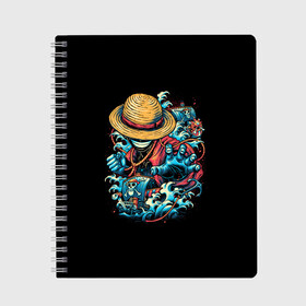 Тетрадь с принтом One Piece. Retro Style в Ухте, 100% бумага | 48 листов, плотность листов — 60 г/м2, плотность картонной обложки — 250 г/м2. Листы скреплены сбоку удобной пружинной спиралью. Уголки страниц и обложки скругленные. Цвет линий — светло-серый
 | Тематика изображения на принте: d | one | piece | белоус | боа | брук | ван | гарп | гоинг | д | дозор | зоро | кид | ло | луффи | мерри | михоук | монки | нами | пис | робин | ророноа | сабо | санджи | санни | саузенд | соломенная | тич | трафальгар