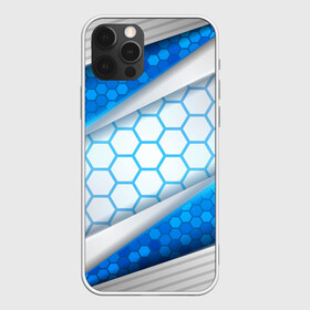 Чехол для iPhone 12 Pro с принтом 3D AQUA БРОНЯ ОБЪЕМНЫЕ СОТЫ в Ухте, силикон | область печати: задняя сторона чехла, без боковых панелей | 3d | 3д | aqua | абстракция | блеск | паттерн | соты | текстуры