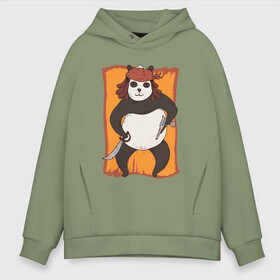 Мужское худи Oversize хлопок с принтом Панда Пират Panda Pirate в Ухте, френч-терри — 70% хлопок, 30% полиэстер. Мягкий теплый начес внутри —100% хлопок | боковые карманы, эластичные манжеты и нижняя кромка, капюшон на магнитной кнопке | funny panda | gun | gunner | guns | parody | pirate art | pistol | shooting panda | арт с пиратом | капитан пиратов | панда с пистолетами | панда стрелок | пандочка | пародия | пиратский арт | пиратский рисунок | прикол | смешная панд