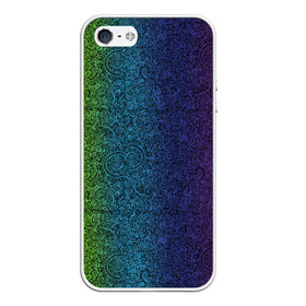 Чехол для iPhone 5/5S матовый с принтом Узор в Ухте, Силикон | Область печати: задняя сторона чехла, без боковых панелей | Тематика изображения на принте: rainbow | орнамент | радуга | растительный | узор | цветной