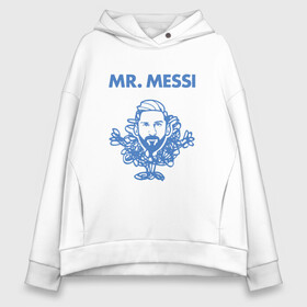 Женское худи Oversize хлопок с принтом Мистер Месси в Ухте, френч-терри — 70% хлопок, 30% полиэстер. Мягкий теплый начес внутри —100% хлопок | боковые карманы, эластичные манжеты и нижняя кромка, капюшон на магнитной кнопке | Тематика изображения на принте: argentina | barca | barcelona | football | lionel | messi | spain | sport | аргентина | барса | барселона | гол | золотой мяч | игрок | испания | камп ноу | лионель | месси | мяч | спорт | тренер | футбол | чемпион | чемпионат