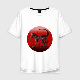 Мужская футболка хлопок Oversize с принтом Собака из лент в Ухте, 100% хлопок | свободный крой, круглый ворот, “спинка” длиннее передней части | sci fi | животные | инопланетяне | круг | собака | существа | сюрреализм | фантастика | футуризм