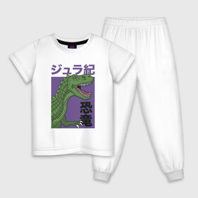 Детская пижама хлопок с принтом T-REX TOKYO JAPAN в Ухте, 100% хлопок |  брюки и футболка прямого кроя, без карманов, на брюках мягкая резинка на поясе и по низу штанин
 | dino | rex | roar | t rex | дино | динозавр | динозавры