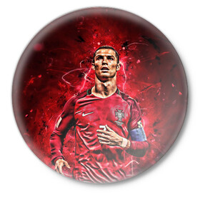 Значок с принтом Cristiano Ronaldo (Portugal) в Ухте,  металл | круглая форма, металлическая застежка в виде булавки | 7 | cr | cr7 | cristiano | fc | fifa | footbal | juventus | madrid | portugal | real | ronaldo | soccer | криштиану | лига | мяч | мячик | поле | португалия | роналду | спорт | форма | футбол | футболист | футбольная | футбольный | чемпион |