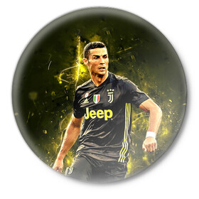 Значок с принтом Cristiano Ronaldo (Juventus) в Ухте,  металл | круглая форма, металлическая застежка в виде булавки | 7 | cr | cr7 | cristiano | fc | fifa | footbal | juventus | madrid | portugal | real | ronaldo | soccer | криштиану | лига | мяч | мячик | поле | португалия | роналду | спорт | форма | футбол | футболист | футбольная | футбольный | чемпион |
