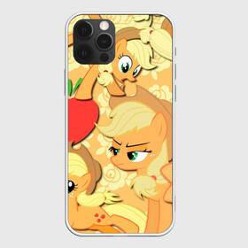 Чехол для iPhone 12 Pro с принтом Applejack pattern в Ухте, силикон | область печати: задняя сторона чехла, без боковых панелей | Тематика изображения на принте: my little pony | дружба это чудо | единорог | единороги | май литл пони | мульт | мультфильм
