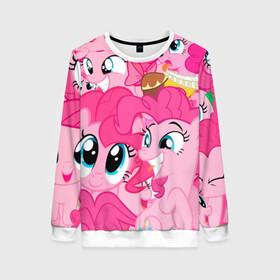 Женский свитшот 3D с принтом Pinkie Pie pattern в Ухте, 100% полиэстер с мягким внутренним слоем | круглый вырез горловины, мягкая резинка на манжетах и поясе, свободная посадка по фигуре | my little pony | дружба это чудо | единорог | единороги | май литл пони | мульт | мультфильм