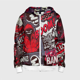 Детская толстовка 3D на молнии с принтом Неадекватное 3D в Ухте, 100% полиэстер |  манжеты и пояс оформлены широкой мягкой резинкой, двухслойный капюшон со шнурком для регулировки, спереди карманы и застежка-молния
 | boom | wow | абстракция | илюстрация | искуство | комикс | культура | текстура | хулиган