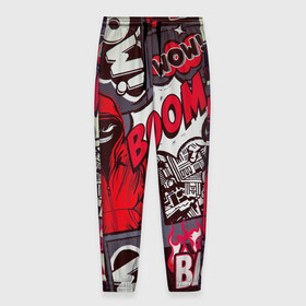 Мужские брюки 3D с принтом Неадекватное 3D в Ухте, 100% полиэстер | манжеты по низу, эластичный пояс регулируется шнурком, по бокам два кармана без застежек, внутренняя часть кармана из мелкой сетки | boom | wow | абстракция | илюстрация | искуство | комикс | культура | текстура | хулиган