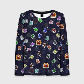 Женский лонгслив 3D с принтом Among Us в Ухте, 100% полиэстер | длинные рукава, круглый вырез горловины, полуприлегающий силуэт | among us | astronaut | space | астронавт | космонавт | космос | среди нас