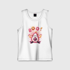 Детская майка хлопок с принтом Авокадо boo в Ухте,  |  | avocado | boo | cute | fruit | авокадо | милый | музыка | фрукт