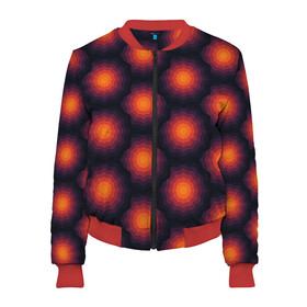 Женский бомбер 3D с принтом Узор 1 YES в Ухте, 100% полиэстер | застегивается на молнию, по бокам два кармана без застежек, мягкие манжеты, по низу бомбера и на воротнике — эластичная резинка | абстракция | калейдоскоп | круги | узор | цветы