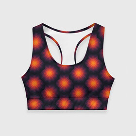 Женский спортивный топ 3D с принтом Узор 1 YES в Ухте, 82% полиэстер, 18% спандекс Ткань безопасна для здоровья, позволяет коже дышать, не мнется и не растягивается |  | абстракция | калейдоскоп | круги | узор | цветы