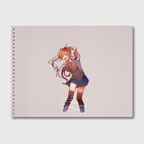 Альбом для рисования с принтом Cyber Monika в Ухте, 100% бумага
 | матовая бумага, плотность 200 мг. | anime | game | games | monika | natsuki | sayori | yuri | аниме | визуальный роман | доки доки | игра | игры | литературный клуб | моника | нацуки | саёри | юри