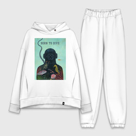 Женский костюм хлопок Oversize с принтом Дайвинг в Ухте,  |  | аквалангист | глубина | дайвинг | море | ныряние | океан | плавание | скафандр