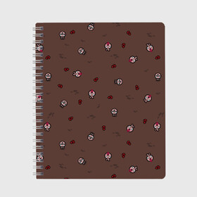 Тетрадь с принтом The Binding of Isaac  в Ухте, 100% бумага | 48 листов, плотность листов — 60 г/м2, плотность картонной обложки — 250 г/м2. Листы скреплены сбоку удобной пружинной спиралью. Уголки страниц и обложки скругленные. Цвет линий — светло-серый
 | Тематика изображения на принте: 2d | binding | isaac | rpg | the bindding of isaac | герой | жертва | жертвоприношение | жестокость | игра | инферно | исаак | лого | монстр | мультяшный | нечисть | персонаж | подвал | подземелье | слезы | тьма