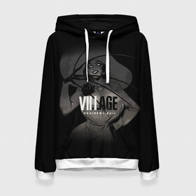 Женская толстовка 3D с принтом Resident Evil Леди Димитреску  в Ухте, 100% полиэстер  | двухслойный капюшон со шнурком для регулировки, мягкие манжеты на рукавах и по низу толстовки, спереди карман-кенгуру с мягким внутренним слоем. | 8 | dimitresku | games | horror | new | resident evil | umbrella | vampire | village | вампир | деревня | димитреску | игра | лого | надпись | обитель зла | резидент | хоррор | эвил