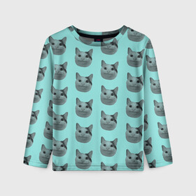 Детский лонгслив 3D с принтом ШТОШ в Ухте, 100% полиэстер | длинные рукава, круглый вырез горловины, полуприлегающий силуэт
 | кот | меме | прикол | штош | юмор