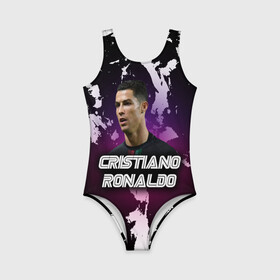 Детский купальник 3D с принтом Cristiano Ronaldo в Ухте, Полиэстер 85%, Спандекс 15% | Слитный крой, подклад по переду изделия, узкие бретели | Тематика изображения на принте: cristiano | cristiano ronaldo | ronaldo | криштиану роналду | криштиану роналду душ сантуш авейру | португалия | ювентус