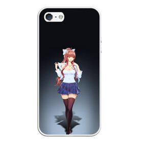 Чехол для iPhone 5/5S матовый с принтом Doki Doki Literature Club Monika (Z) в Ухте, Силикон | Область печати: задняя сторона чехла, без боковых панелей | doki doki | doki doki literature club | monika | natsuki | sayori | team salvato | yuri | доки | доки доки | литературный клуб | моника | нацуки | саёри | тук тук | юри