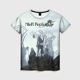 Женская футболка 3D с принтом NieR Replicant в Ухте, 100% полиэфир ( синтетическое хлопкоподобное полотно) | прямой крой, круглый вырез горловины, длина до линии бедер | action | enix | game | nier | replicant | rpg | square | игра | ниер | репликант | рпг | экшн