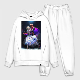 Мужской костюм хлопок OVERSIZE с принтом Lumine and tartaglia в Ухте,  |  | art | fanart | game | genshin | impact | lumine | tartaglia | люмин | тарталья