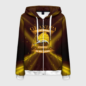 Мужская толстовка 3D на молнии с принтом Fishing - is my game в Ухте, 100% полиэстер | длина до линии бедра, манжеты и пояс оформлены мягкой тканевой резинкой, двухслойный капюшон со шнурком для регулировки, спереди молния, по бокам два кармана | fish | лето | отдых | поклев | рыба | рыбалка | рыболов | спиннинг | удилище | удочка