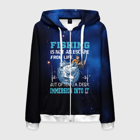 Мужская толстовка 3D на молнии с принтом FISHING PLANET Рыбалка в Ухте, 100% полиэстер | длина до линии бедра, манжеты и пояс оформлены мягкой тканевой резинкой, двухслойный капюшон со шнурком для регулировки, спереди молния, по бокам два кармана | fish | карп | лето | отдых | поклев | рыба | рыбалка | рыболов | спиннинг | удилище | удочка