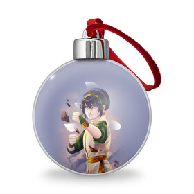 Ёлочный шар с принтом Тоф Бейфонг в Ухте, Пластик | Диаметр: 77 мм | Тематика изображения на принте: aang | appa | avatar | avatar the last airbender | azula | iroh | katara | momo | sokka | toph | zuko | аанг | аватар | аватар легенда об аанге | азула | дядя айро | зуко | катара | сокка | тоф