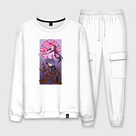 Мужской костюм хлопок с принтом Bakemonogatari в Ухте, 100% хлопок | на свитшоте круглая горловина, мягкая резинка по низу. Брюки заужены к низу, на них два вида карманов: два “обычных” по бокам и два объемных, с клапанами, расположенные ниже линии бедра. Брюки с мягкой трикотажной резинкой на поясе и по низу штанин. В поясе для дополнительного комфорта — широкие завязки | bakemonogatari | hitagi | monogatari | senjougahara | истории монстров | сэндзёгахара | хитаги | цикл историй