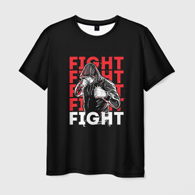 Мужская футболка 3D с принтом FIGHT в Ухте, 100% полиэфир | прямой крой, круглый вырез горловины, длина до линии бедер | boxing | fight club | mma | ufc | боевые искусства | боец | бои | бойцовский клуб | бокс | боксёр | борьба | воин | единоборства | кикбоксинг | майк тайсон | мма | муай тай | мухаммед али | рукопашный бой | сила