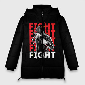 Женская зимняя куртка Oversize с принтом FIGHT в Ухте, верх — 100% полиэстер; подкладка — 100% полиэстер; утеплитель — 100% полиэстер | длина ниже бедра, силуэт Оверсайз. Есть воротник-стойка, отстегивающийся капюшон и ветрозащитная планка. 

Боковые карманы с листочкой на кнопках и внутренний карман на молнии | boxing | fight club | mma | ufc | боевые искусства | боец | бои | бойцовский клуб | бокс | боксёр | борьба | воин | единоборства | кикбоксинг | майк тайсон | мма | муай тай | мухаммед али | рукопашный бой | сила