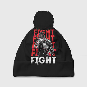 Шапка 3D c помпоном с принтом FIGHT в Ухте, 100% полиэстер | универсальный размер, печать по всей поверхности изделия | boxing | fight club | mma | ufc | боевые искусства | боец | бои | бойцовский клуб | бокс | боксёр | борьба | воин | единоборства | кикбоксинг | майк тайсон | мма | муай тай | мухаммед али | рукопашный бой | сила