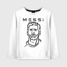 Детский лонгслив хлопок с принтом MESSI черные силуэт в Ухте, 100% хлопок | круглый вырез горловины, полуприлегающий силуэт, длина до линии бедер | Тематика изображения на принте: argentina | barca | barcelona | fc barcelona | lionel messi | spain | sport | uefa | аргентина | барса | барселона | золотой мяч | игрок | испания | камп ноу | лео месси | лионель месси | мяч | спорт | тренер | уефа 