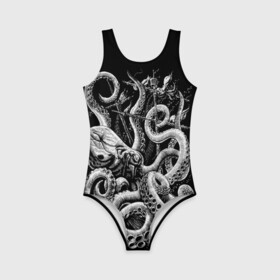 Детский купальник 3D с принтом Кракен Монстр в Ухте, Полиэстер 85%, Спандекс 15% | Слитный крой, подклад по переду изделия, узкие бретели | Тематика изображения на принте: animal | beast | kraken | monster | ocean | octopus | sea | ship | water | вода | животные | звери | корабль | кракен | монстр | море | океан | осьминог | рыбы | щупальца