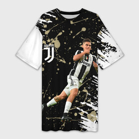 Платье-футболка 3D с принтом Juventus: Пауло Дибала. в Ухте,  |  | Тематика изображения на принте: cr7 | juve | juventus | paulo dybala | ronaldo | пауло дибала | роналдо | ювентус
