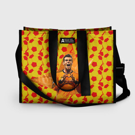 Сумка-шоппер 3D с принтом Бэйл Гарет в Ухте, 100% полиэстер | застегивается на металлическую кнопку; внутренний карман застегивается на молнию. Стенки укреплены специальным мягким материалом, чтобы защитить содержимое от несильных ударов
 | бэйл гарет | популярные | футбол | футболист