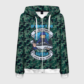 Мужская толстовка 3D на молнии с принтом Рыбак хипстер в Ухте, 100% полиэстер | длина до линии бедра, манжеты и пояс оформлены мягкой тканевой резинкой, двухслойный капюшон со шнурком для регулировки, спереди молния, по бокам два кармана | fish | карп | лето | отдых | поклев | рыба | рыбалка | рыболов | спиннинг | удилище | удочка