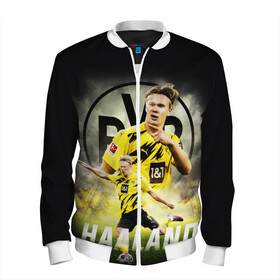 Мужской бомбер 3D с принтом ЭРЛИНГ ХОЛАНД / ERLING HAALAND в Ухте, 100% полиэстер | застегивается на молнию, по бокам два кармана без застежек, по низу бомбера и на воротнике - эластичная резинка | borussia | erling braut haaland | football | sport | uefa | боруссия | сборная норвегии. | спорт | уефа | футбол | эрлинг холанд