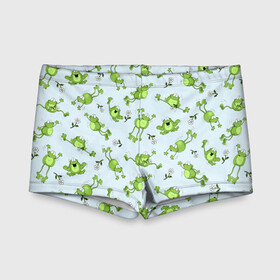 Детские купальные плавки 3D Веселые лягушки: в Ухте, Полиэстер 85%, Спандекс 15% | Слитный крой, подклад по переду изделия, узкие бретели | веселая лягушка | лягушка | лягушки | ромашки