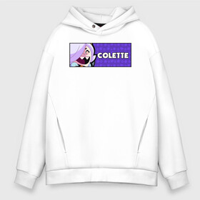Мужское худи Oversize хлопок с принтом COLETTE (ПЛАШКА) в Ухте, френч-терри — 70% хлопок, 30% полиэстер. Мягкий теплый начес внутри —100% хлопок | боковые карманы, эластичные манжеты и нижняя кромка, капюшон на магнитной кнопке | android | brawl | brawl stars | clash | colette | game | stars | андроид | игра | мобильные игры