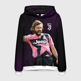 Мужская толстовка 3D с принтом Andrea Pirlo в Ухте, 100% полиэстер | двухслойный капюшон со шнурком для регулировки, мягкие манжеты на рукавах и по низу толстовки, спереди карман-кенгуру с мягким внутренним слоем. | andrea pirlo | football | juventus | pirlo | vdkarsvet | андреа пирло | пирло | футбол | ювентус
