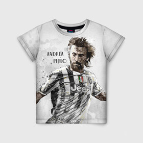 Детская футболка 3D с принтом Andrea Pirlo в Ухте, 100% гипоаллергенный полиэфир | прямой крой, круглый вырез горловины, длина до линии бедер, чуть спущенное плечо, ткань немного тянется | andrea pirlo | football | juventus | pirlo | vdkarsvet | андреа пирло | пирло | футбол | ювентус
