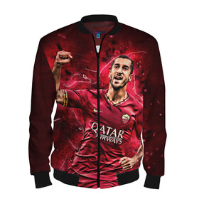 Мужской бомбер 3D с принтом Генрих Мхитарян в Ухте, 100% полиэстер | застегивается на молнию, по бокам два кармана без застежек, по низу бомбера и на воротнике - эластичная резинка | Тематика изображения на принте: fc arsenal | henrikh mkhitaryan | генрих мхитарян | фк арсенал | футбол | футболист