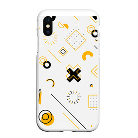 Чехол для iPhone XS Max матовый с принтом Геометрический узор в Ухте, Силикон | Область печати: задняя сторона чехла, без боковых панелей | Тематика изображения на принте: абстракция | геометрия | квадрат | круг