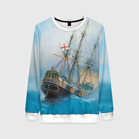 Женский свитшот 3D The Sea Devil: в Ухте, 100% полиэстер с мягким внутренним слоем | круглый вырез горловины, мягкая резинка на манжетах и поясе, свободная посадка по фигуре | ocean | sea | ship | summer | волны | океан | парусник